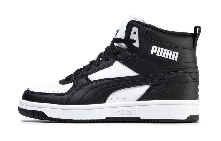 PUMA Rebound Joy Повседневные износостойкие Высокие Скейтбордические Ботинки Черные Подростковые 374687-01 37
