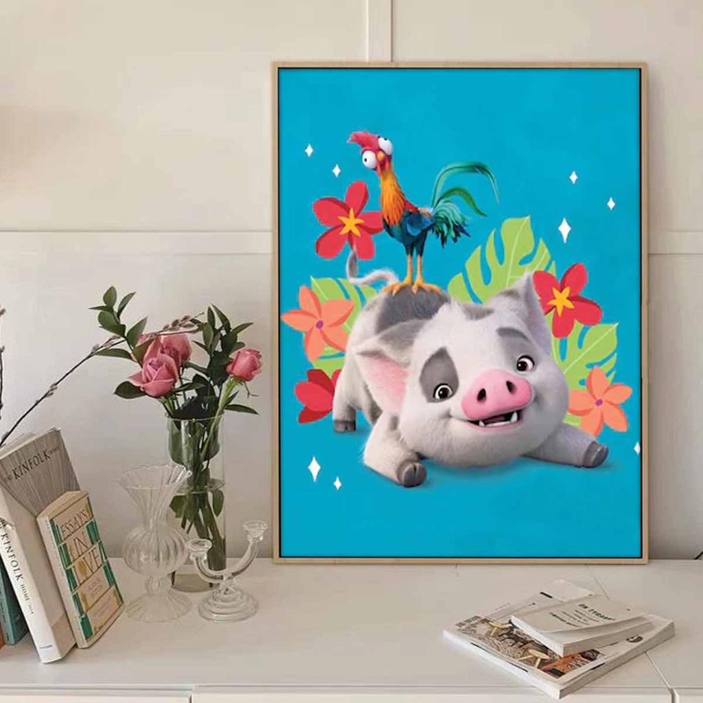 DIY Diamond Painting Little Pig and Little Chicken Cross Stitch Kit Mosaic Art Diamond Painting Full Circle Diamond Home Decoration