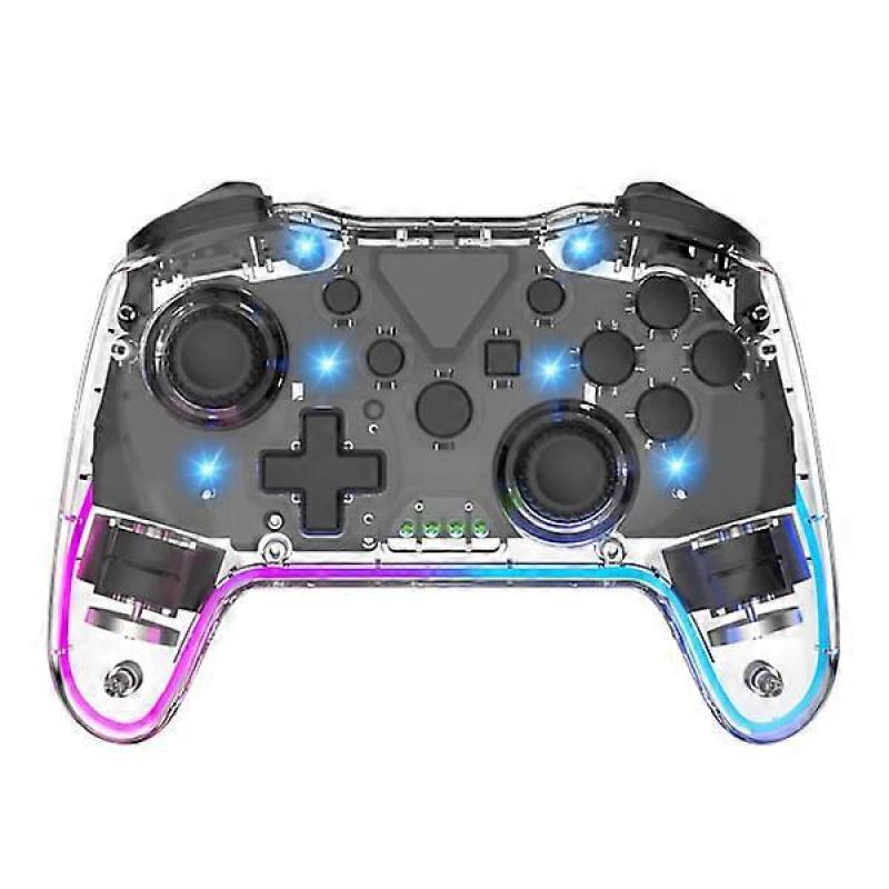 Wireless Switch Pro Controller for Nintendo Switch/Lite/OLED/Windows/iOS/Android, 7-Color Adjustable RGB Lighting