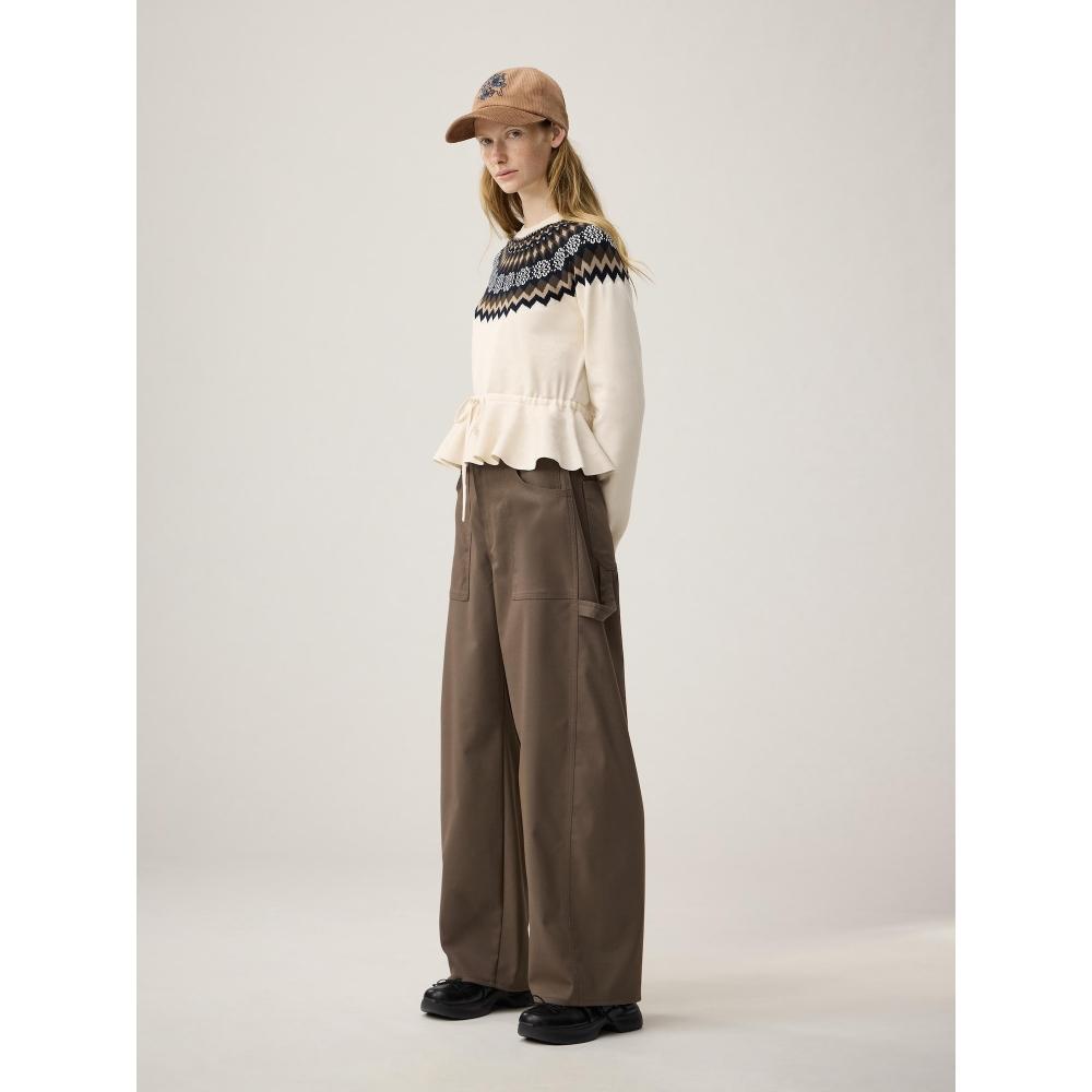 

Брюки-маляры с широкими штанинами Gu от Uniqlo Rokh 35 BROWN/S