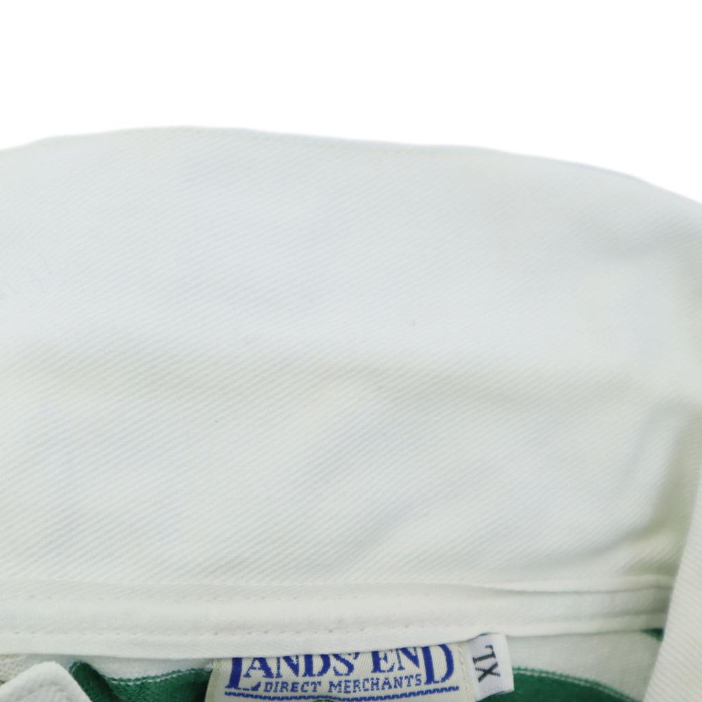 LANDS' END 80s vintage Border Pattern Long sleeve Lager shirt XL Men's Used