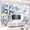 3d Stereo Blue Jewelry Flower Wall Mural Living Room Tv Sofa Luxury Wallpaper Home Decor Wall Paper For Walls