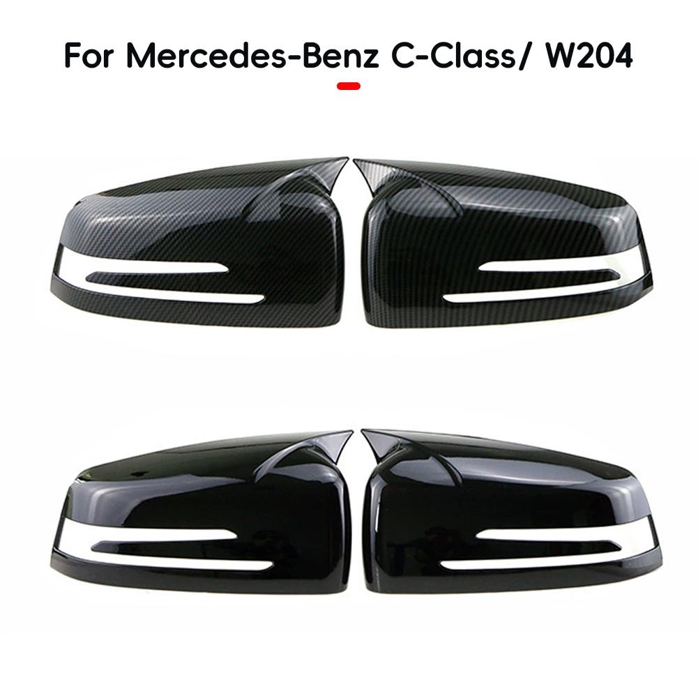 Seitenspiegelkappenabdeckungen für Mercedes Benz W176 W246 W212 W204 C117 X156 X204 W221 C218 ABCES CLA GLA GLK-Klasse Schwarz ersetzen