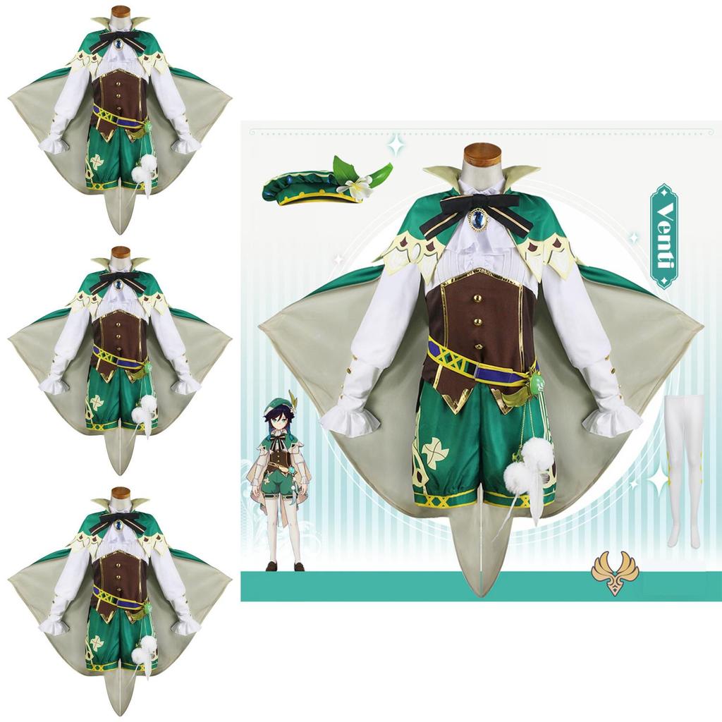 Elegantes Genshin Impact Venti Cosplay Komplettset Kostüm Ideal für erwachsene Frauen