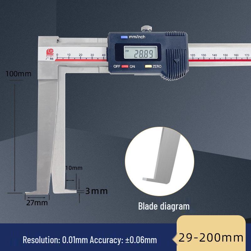 Guilin Guanglu High-Precision Digital Caliper for Inner Hole, Inner Circle, Flat-Headed Groove Measurement