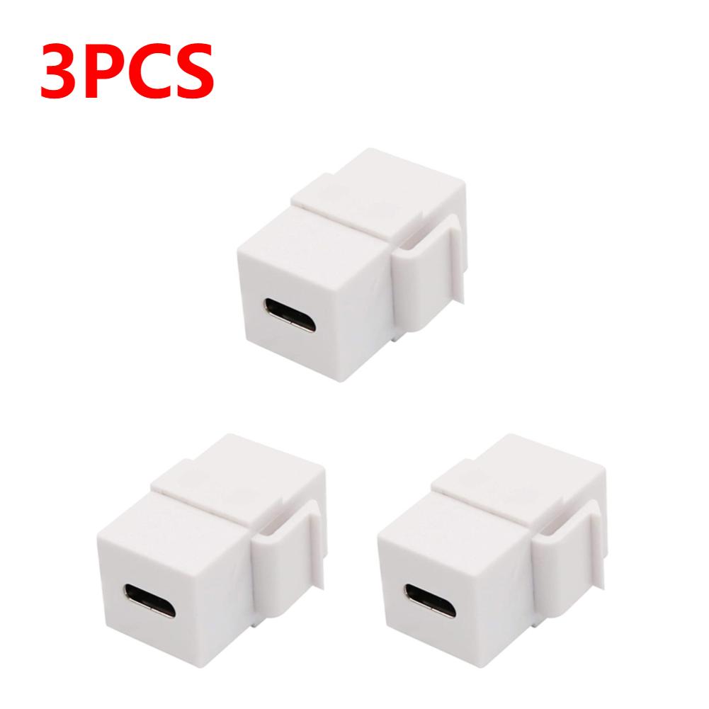 1-3X USB 3.1 Type C Keystone Female to Female Jack Coupler Inserts Socket Cable Port Extension Connector for Wall Plate Outlet
