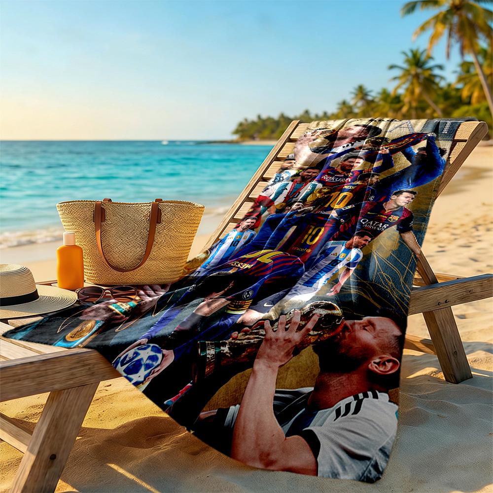Messi Beach Towel Super Soft & Absorbent Comfortable Lightweight Perfect for Traveling Yoga Camping and Swimming