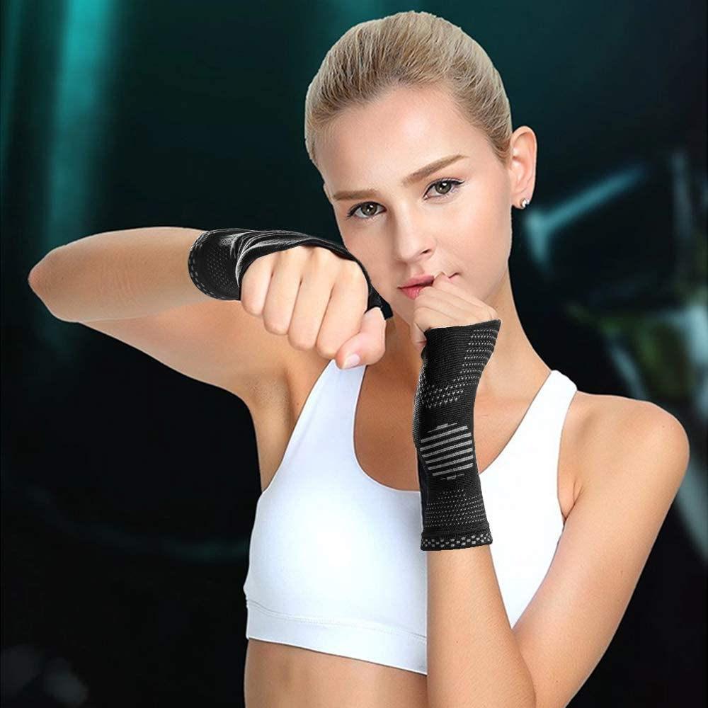 1Pair Wrist Support Sleeve, Compression Gloves Carpal Tunnel for Women Men, Hand Brace Wrist Support Sleeves Tendonitis Pain Relief