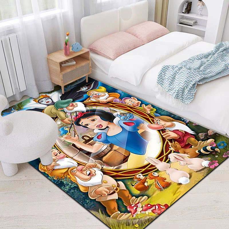 1PC Disney Snow White Print Carpet for Living Room Bedroom Kid's Room Home Decor Pink Room Decor Area Rug Non-slip Mat Play Mat