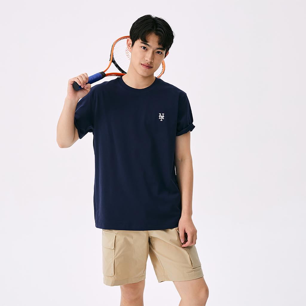 New MLB Basic Collection New York Mets SS25 T-Shirt Unisex Navy Blue 3ATSB0153-09NYS
