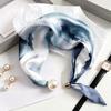 Blue Prints Elegant Pearl Tail Magnetic Clasp Scarf Summer New Versatile Breathable Fashion Artistic Accessory Neck Wrap Scarves