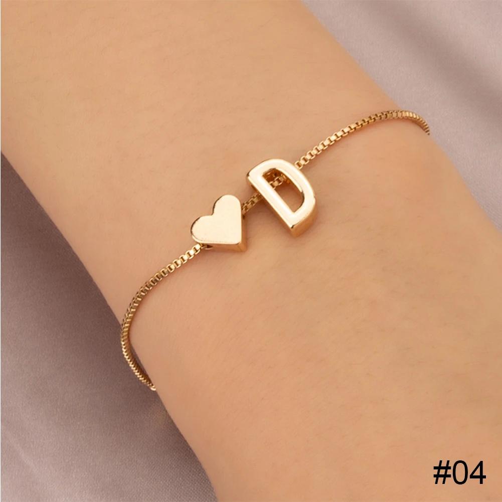 Simple Fashion Love Letter Bracelet Retro Adjustable Alloy Letter Bracelet Women Hand Jewelry Accessory