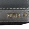 Bifold Synthetic Round Coin Bill Card Embossed Gray [Edwin] Wallet, Leather, Zip, Storage, Storage, Storage, Stitching, Rivets, Men's,