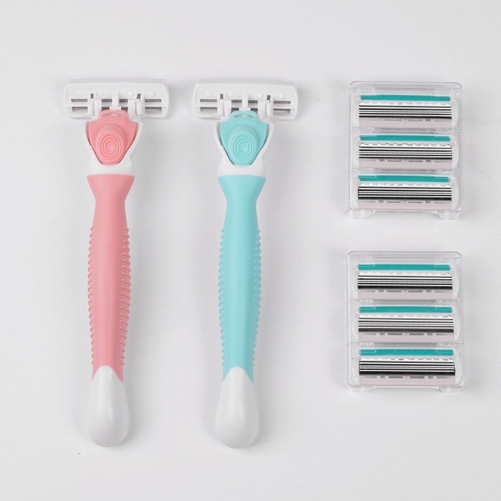 

6 Layer Blade Epilator Tools Eyebrow Razor Hair Removal Shaver Hair Removal Tools Underarm Razor green-1 cutter head