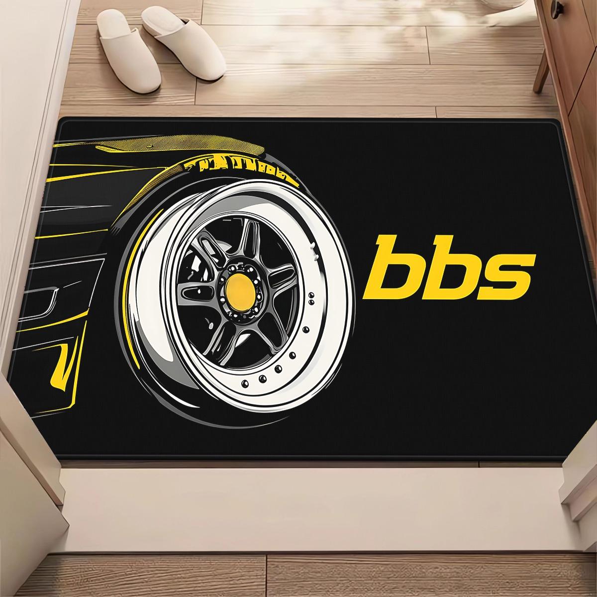

Vintage Wheel Doormat Yellow Black Rim Print NonSlip Floor Mat for Entryway Garage Car Lover Home Decor Home Welcome Mat 40x60cm