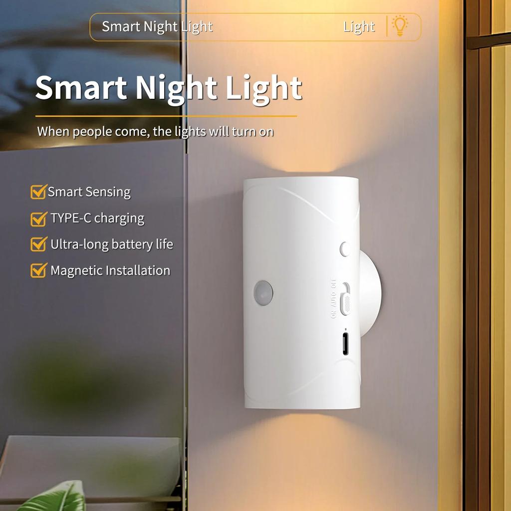 LED Wall Lights Motion Sensor Wall Lamp RGB Warmlight Home Decoration Light Up and Down Night Light Rechargeable for Stair Porch