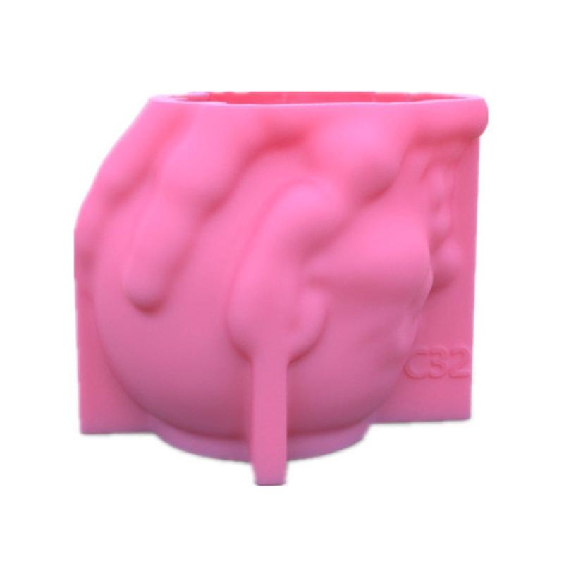 Concrete Flowerpot Mold Skull Shape Pen Holder Mold Cement Container Silicone Mold Succulent Planter Concrete Vase Mold