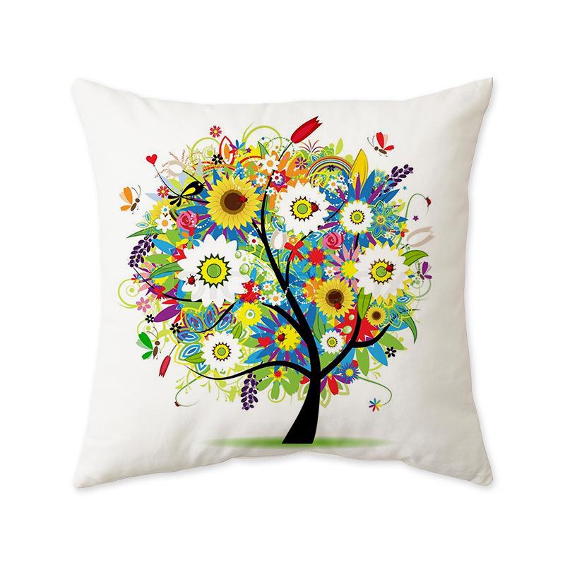 Colorful Abstract Floral Cushion Cover for Sofa or Home Décor