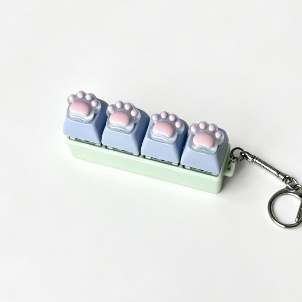 Colorful Design Cat Claws Keychain Silicone Soft Keycap Keychain Squishy Cat Paw Keychain Keyring
