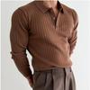 Korean Style Slim Fit Men's Polo Sweater - Simple Elegant Retro Fashion
