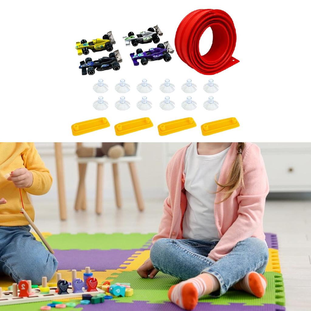 1 Flexibles Autorennbahn-Set, Biegsame Kurvenrampe mit Saugnapf-Befestigungssystem, Tragbar