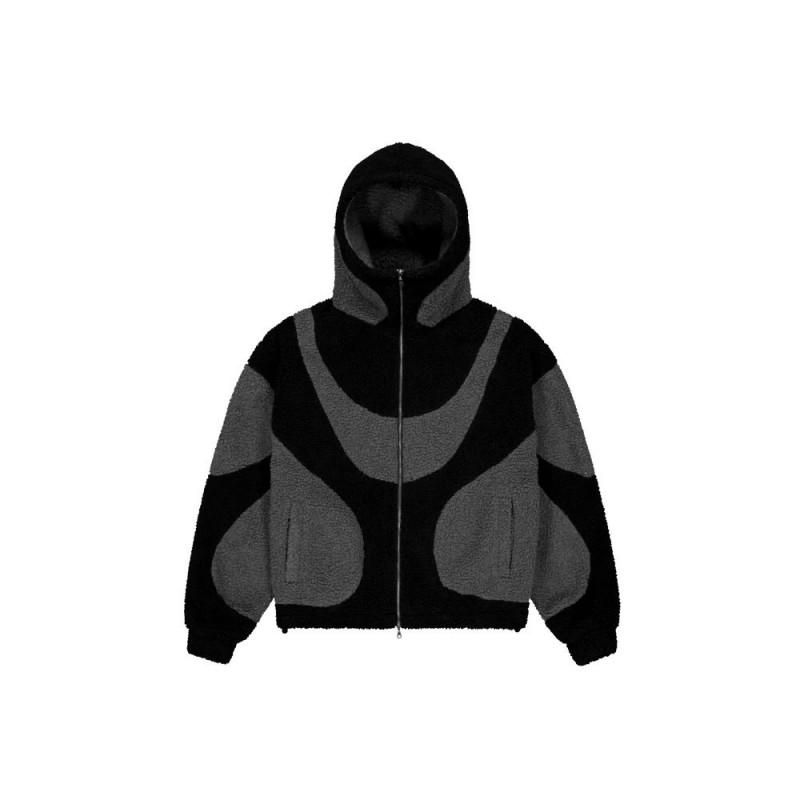 Men Women Fleece Hooded Jacket Y2K