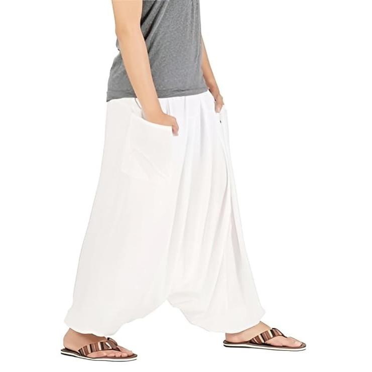 Women White Loose Baggy Pant Indian Party Wear Ethnic Boho Gypsy Harem Pants