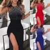 Abiti Bodycon Senza Maniche da Donna con Decorazioni di Strass Scintillanti Abiti da Cocktail e da Sera da Ragazza