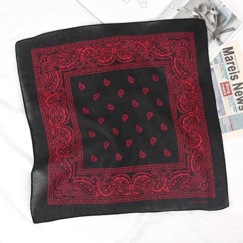Unisex Hijab Men Women Black Cotton Bandana Hairband Cowboy Biker Sports Headwear Wrist Hairwrap Head Wrap Scarf Paisley Wraps