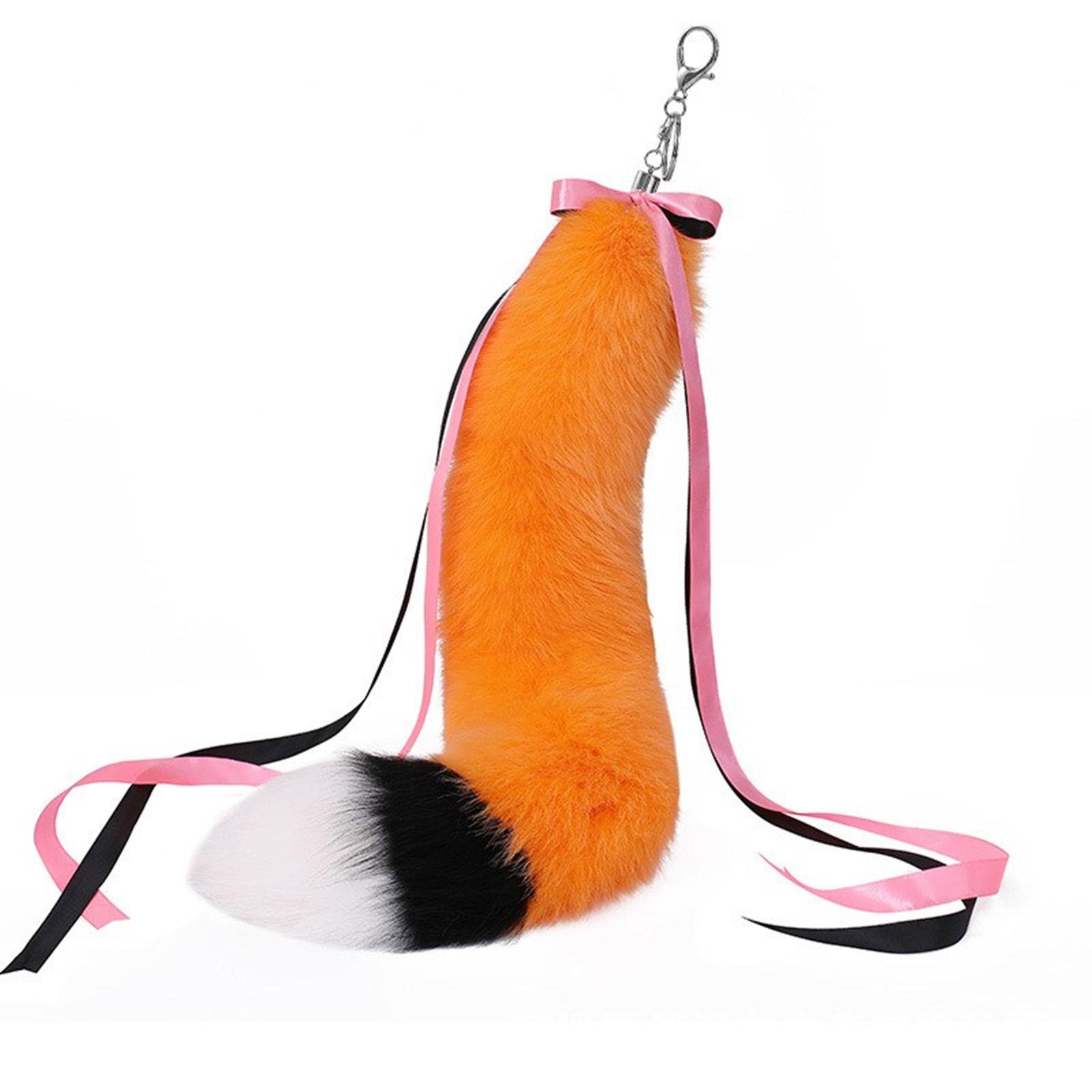 

Брелок-подвеска в виде плюшевого хвоста из ленты, милые плюшевые подвесные украшения, брелок-подвеска для кошелька, сумки, рюкзака, дамской сумочки оранжевый