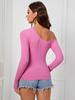 European & American Women's One-Shoulder Irregular Knit Slim Top