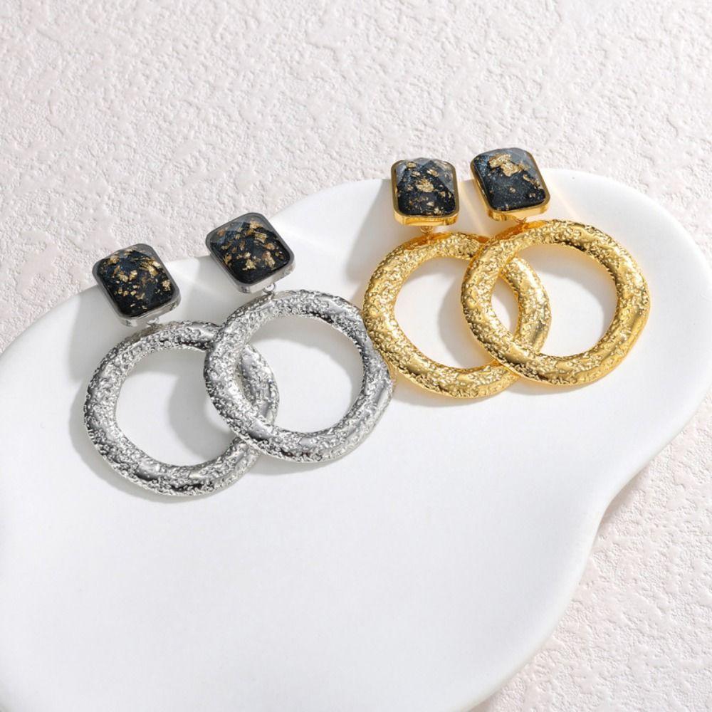 Irregular Surface Design Women's Earrings Exaggerate Textured Round Hoop Earrings  Daily