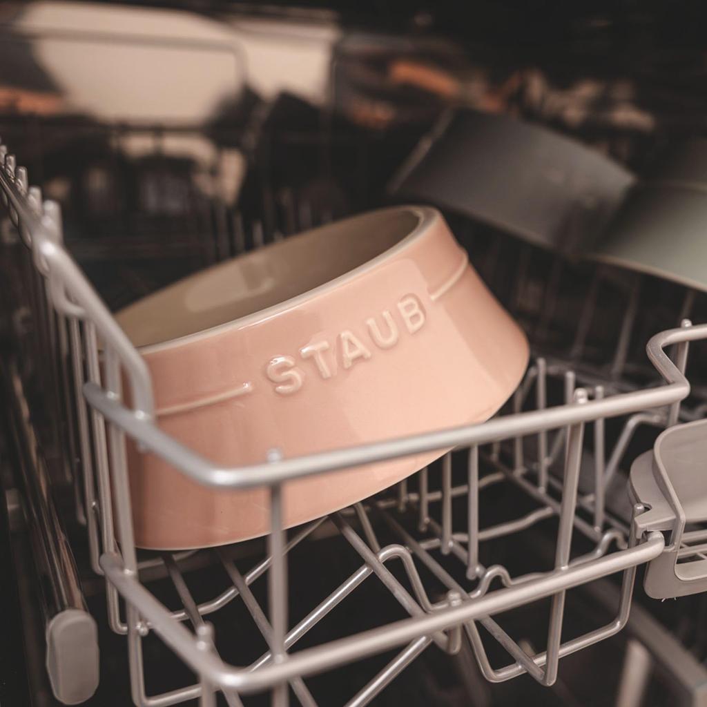 Staub Light Pink Pet Bowl, Ceramic, for Dogs and Cats, Food and Water Bowl, Dishwasher and Microwave Safe [Official Japanese Product] Z1034-546
