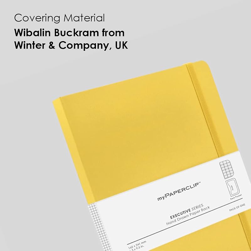 myPAPERCLIP Executive Series Notebook, Large (165 x 241 mm, 6.5 x 9.5 in.) Checks, ESX192L-C Yellow