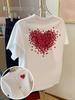 Womens Valentines Day Love Heart Print TShirt Cute RoUnisextic Short Sleeve Crew Neck Top with Heart Harajuku Short Sleeve Casual