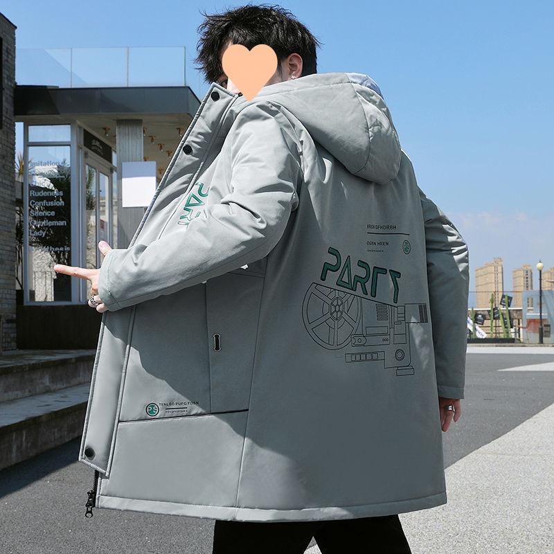 Herbst- und Winter-Neue Jacken, Vielseitige Jugend, Trendige Herren-Verdickte Jacken, Hübsche Studenten, Mittel- und Lange Samt-Baumwollmäntel für Herren