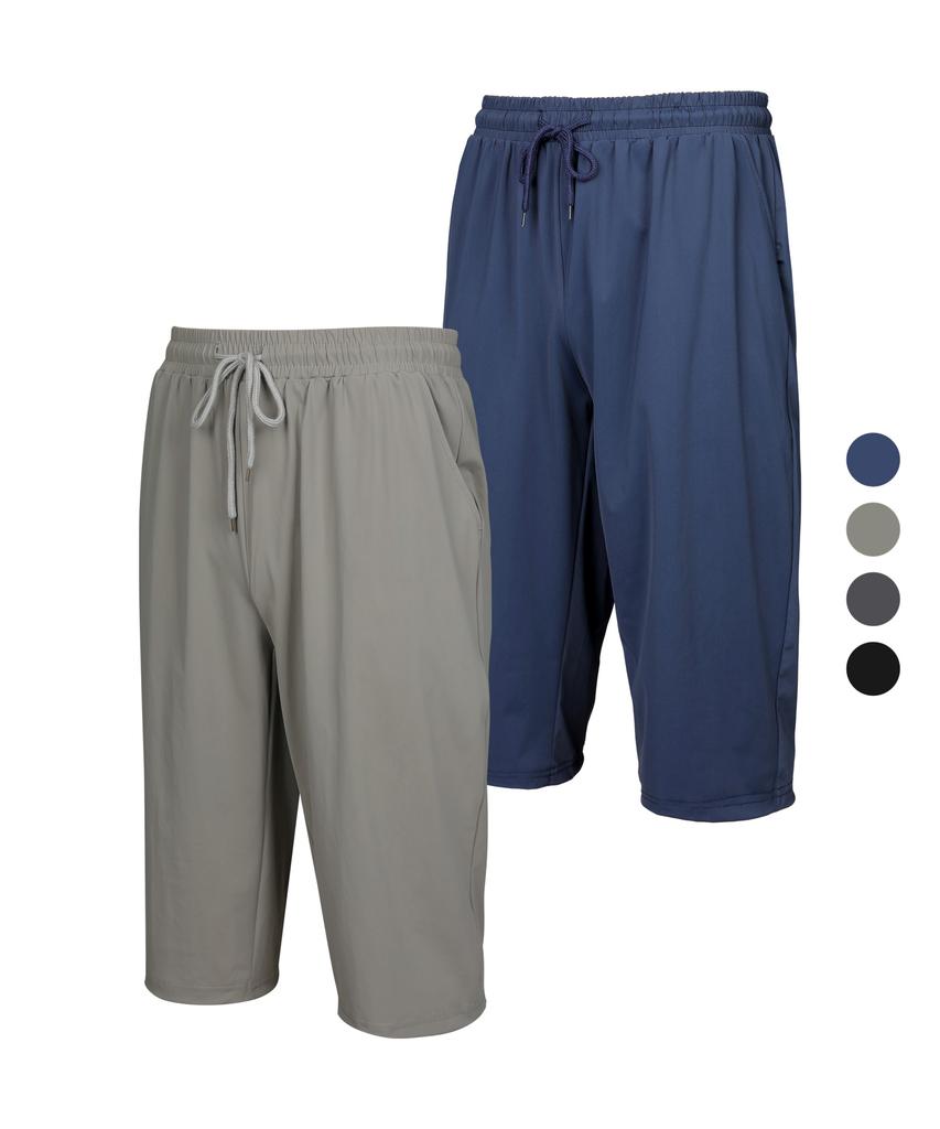 EZBUY Ice Rock Men'S Plain Tricot 3/4 Length Elastic Pants 4 Colors