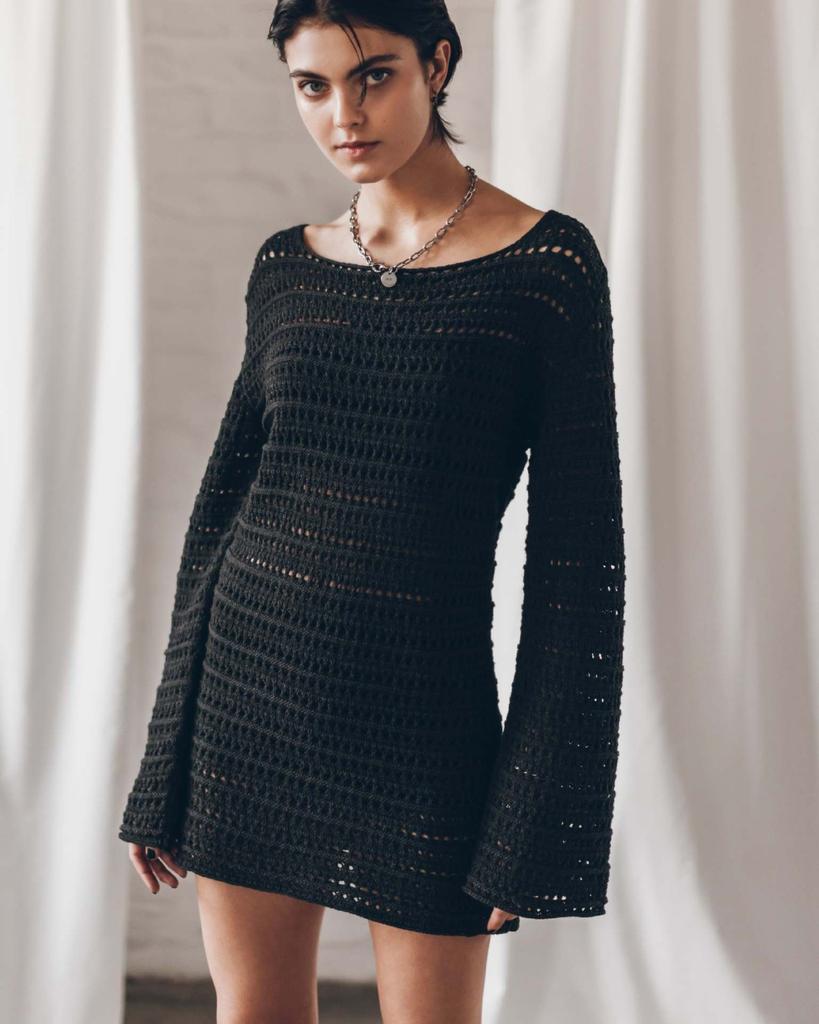 Women's Beach Vacation Blouse With Button Decoration, Hollow Woven Shirt, Sexy Tank Top, Solid Color Dress