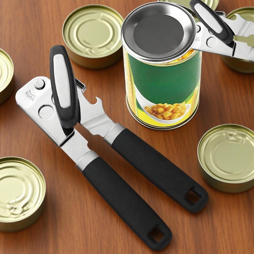 Hand Held Can Opener Hand Can Opener Manual Non-Slip Handle Heavy Duty Lid Remover Magnetic Tools Handheld For Kitchen Home