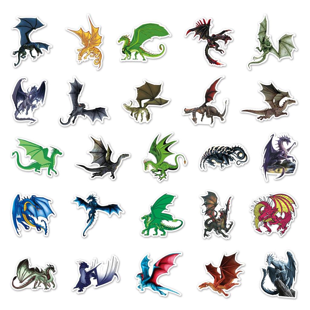100 Waterproof Dragon Graffiti Cartoon Stickers: Creative DIY for Skateboards, Water Bottles, and Suitcases