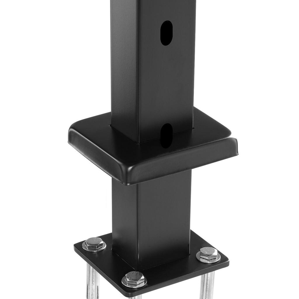 Cable Railing Post 36x1x2in 30° Angled Hole Stair Railing Post Black 1Pc