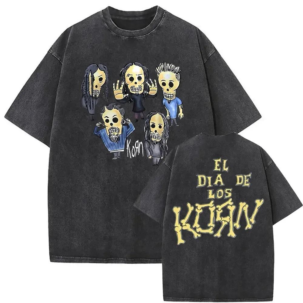 Korn Follow The Leader Album Vintage Washed Graphic Tee Unisex Gothic NuMetal Unisexs Casual Oversized Cotton TShirt