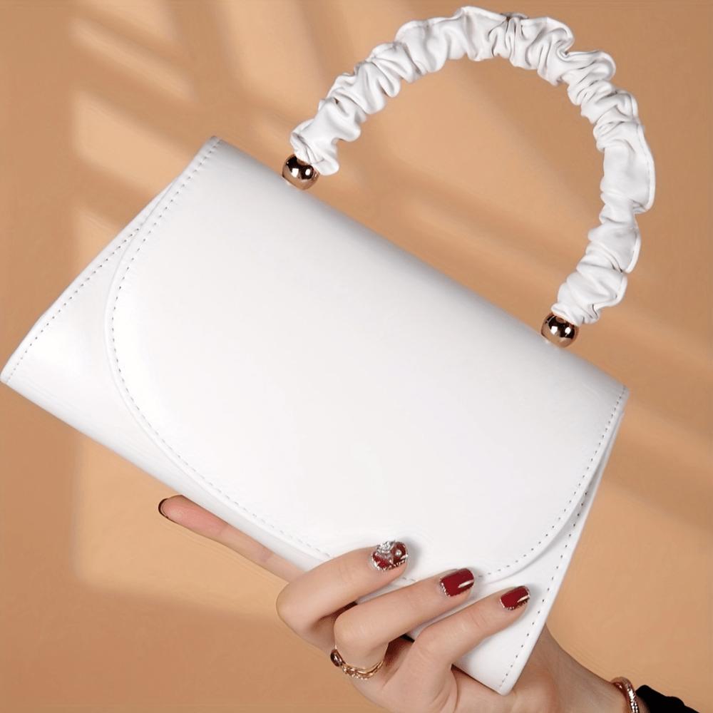 

[Elegant Clutch Bag] Elegant White Clutch - Chic Evening Bag with Magnetic Closure & Detachable Shoulder Strap for Women белый