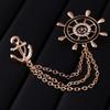 Z97 Brooch, Chain Rudder Collar Pin, Creative Collar Clip Collar Flower Suit Accessories