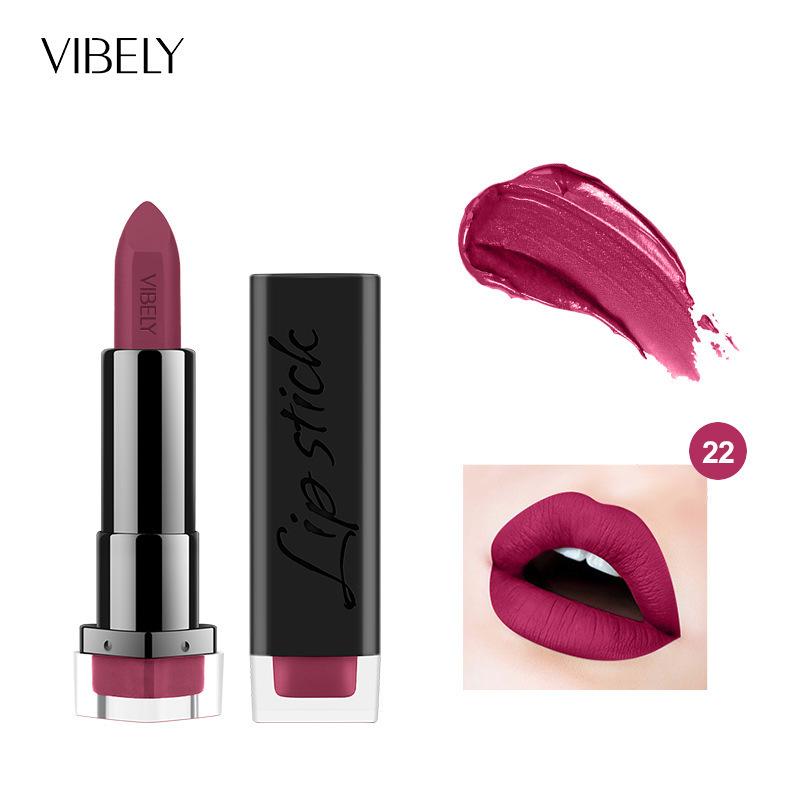VIBELY Mattlippenstift Langanhaltend Wasserfest Transferfest Feuchtigkeitsspendend Nährender Lippenstift 29 Farbtöne