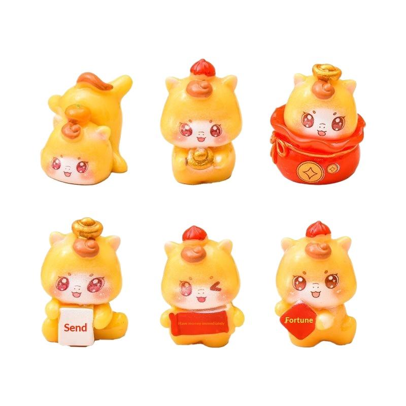 1/5Pcs Miniatures Cartoon Lucky Horse Micro Landscape Ornaments 2026 New Year Figurines Home Desk Decoration Gift