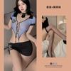 Sex underwear police uniform cos one-piece suit sexy hollow straps secretary hip skirt hot perspective V-neck