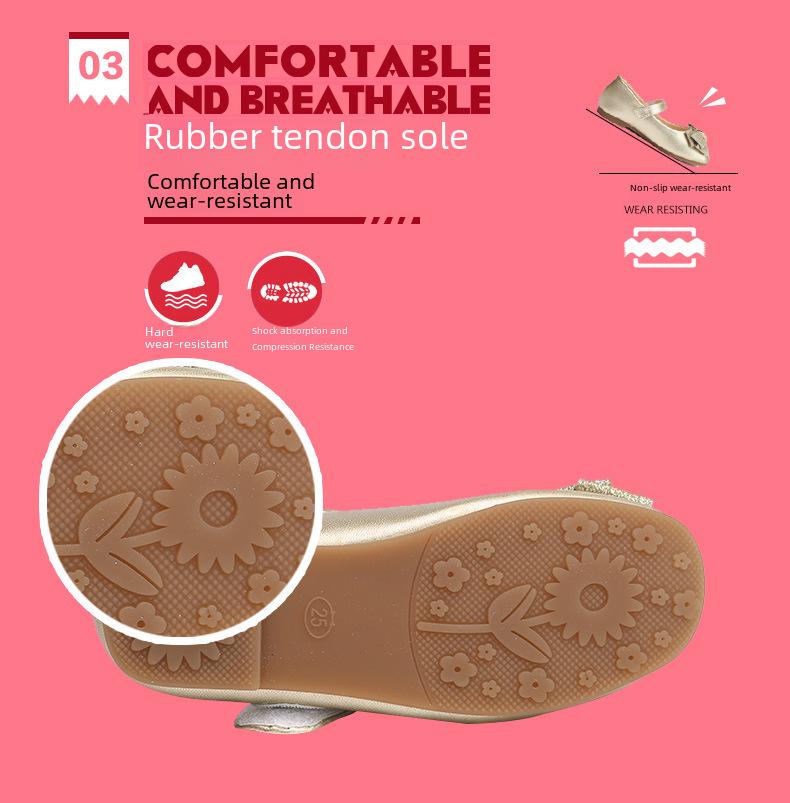 2024 New Girls' Leather Princess Dance Shoes