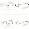 2 Pairs of Anti Blue Light Reading Glasses Round Full Frame Anti Farsightedness Lightweight Stainless Steel Portable Case