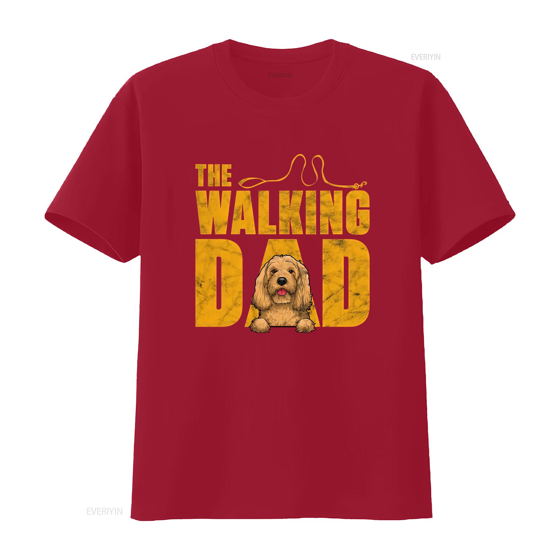 

Cockapoo Dog Walking Dad T Shirt Perfect for Fathers Day with a Vintage Worn Look vintage Washed homme Breathable Stylish Soft S
